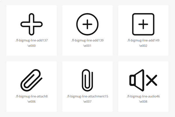 免費CSS字型圖式 BigMug Line Icon